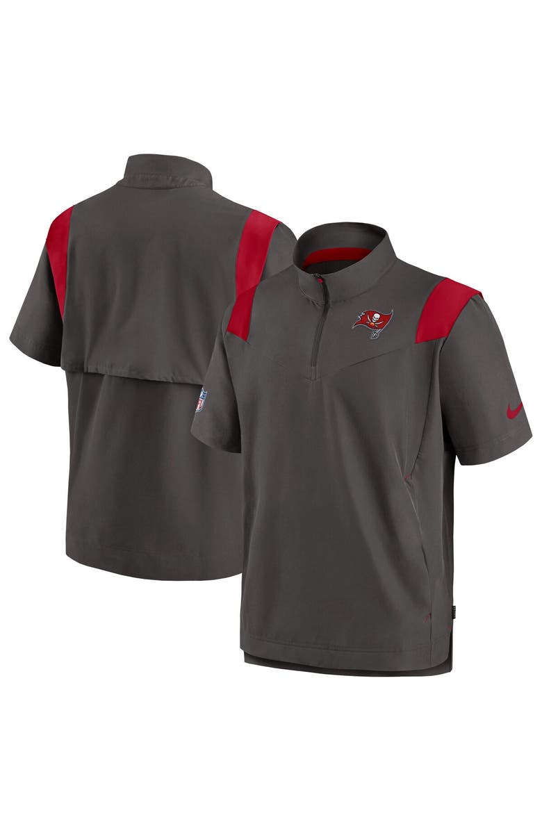 Nike Men's Nike Pewter Tampa Bay Buccaneers Sideline Coaches Chevron Lockup Pullover Top, Main, color, Pewter