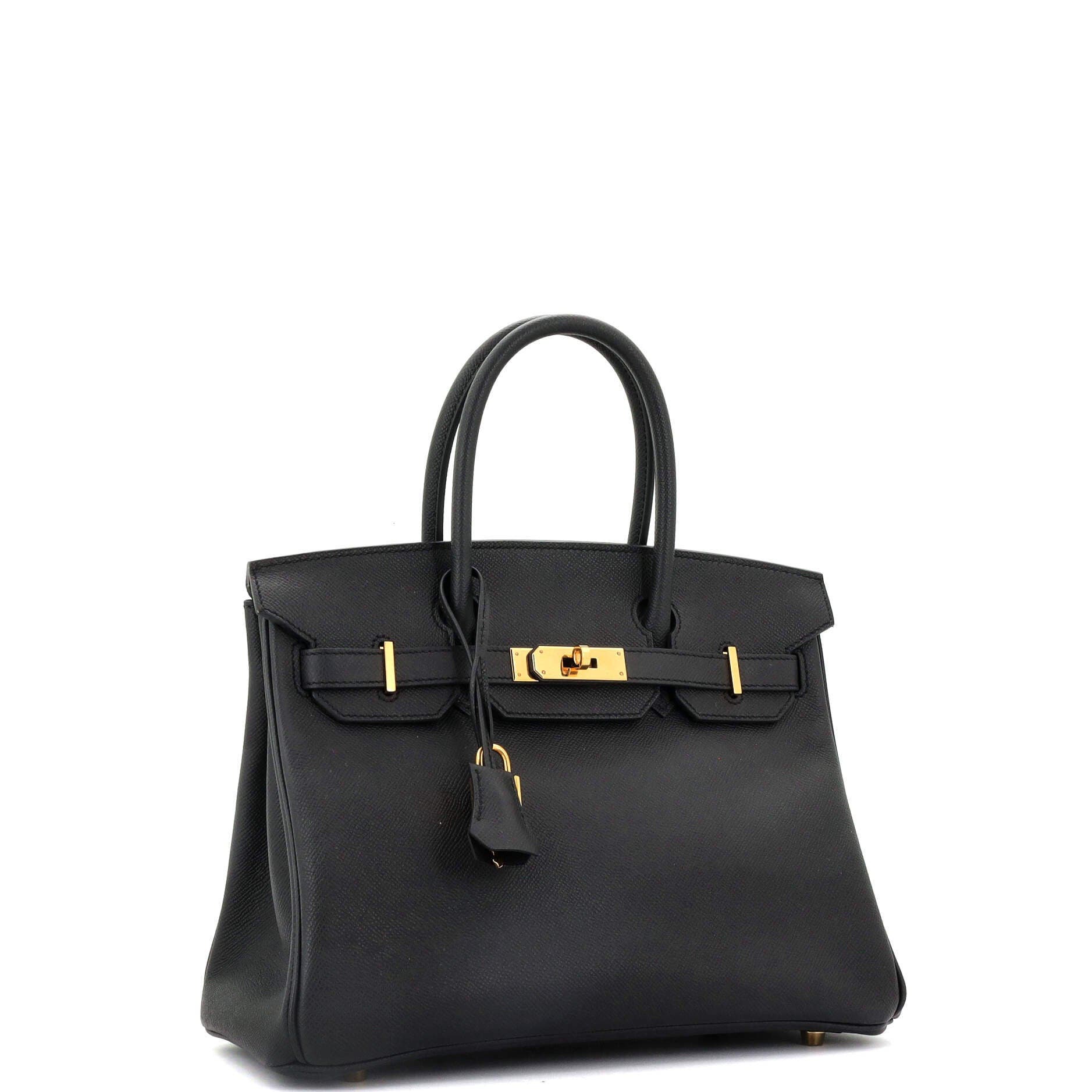 Pre-Owned Hermes Birkin Handbag Black Epsom with Gold Hardware 30, Alternate, color, 