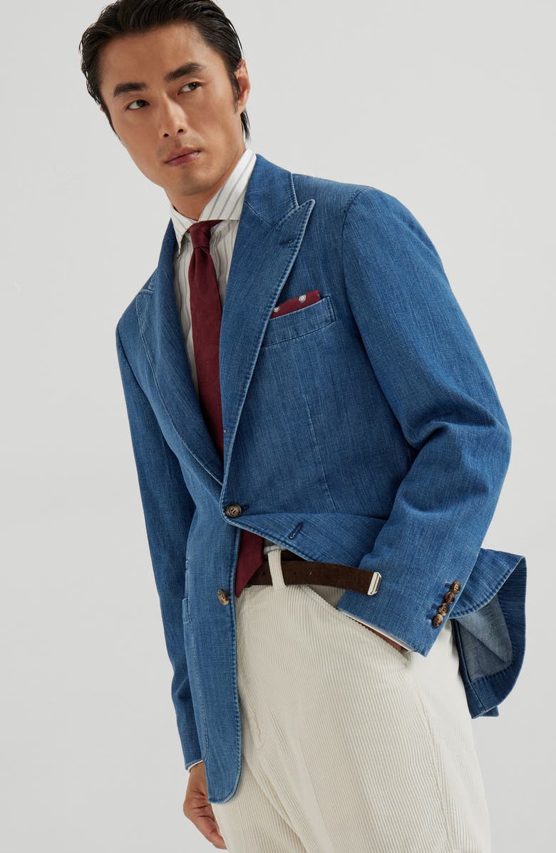 Brunello Cucinelli Denim blazer, Alternate, color, Medium Denim