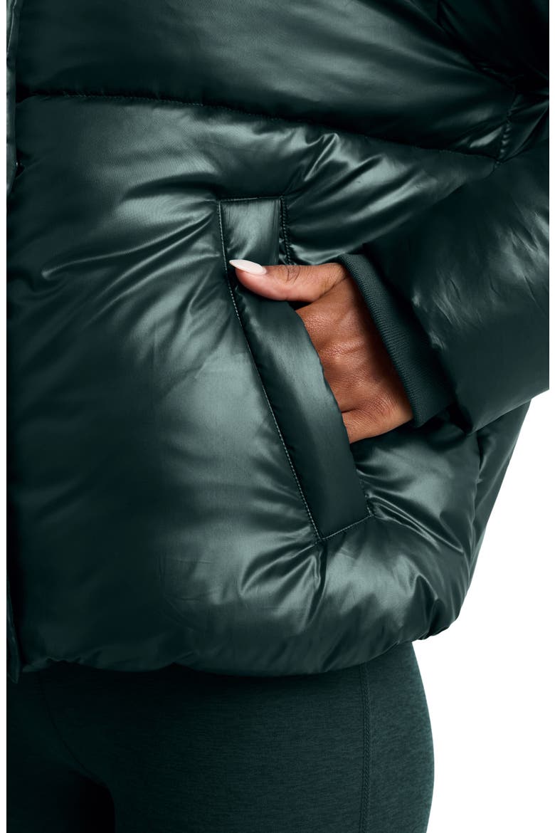 Up For It Puffer Jacket, Alternate, color, SHINE DARK IVY