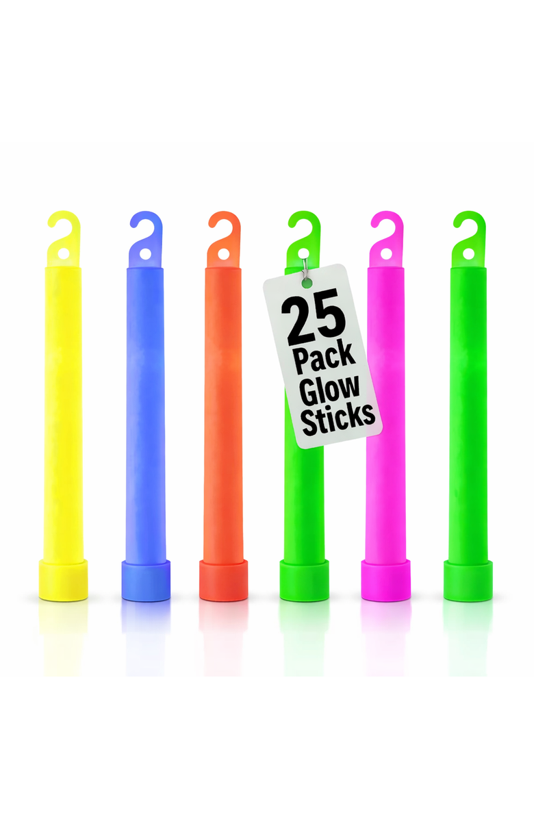 Sperric 25-Piece Assorted Neon Glow Light Stick Party Set, Main, color, Assorted