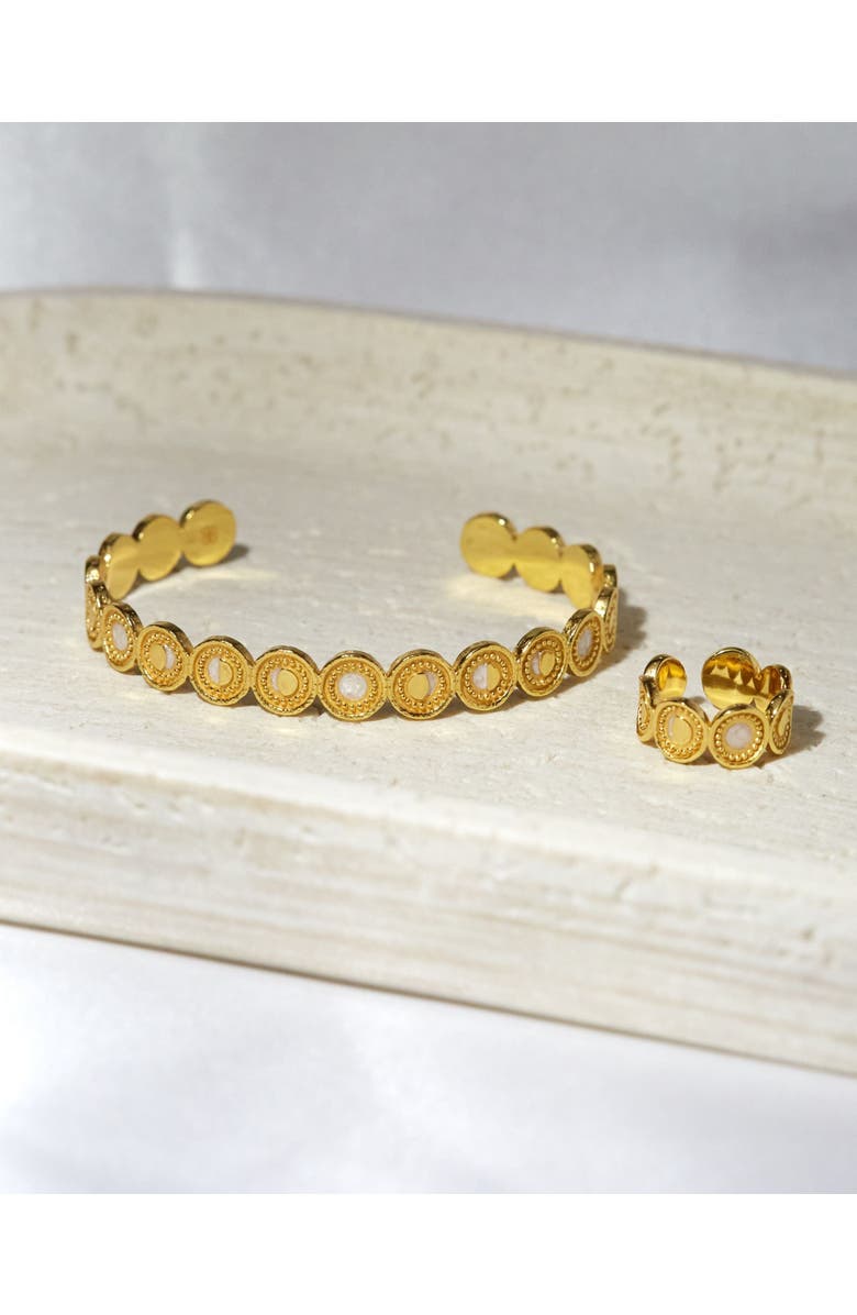 Ottoman Hands Moon Phase Stacking Ring, Alternate, color, Gold