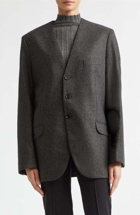 Fitted Long Wool Blazer