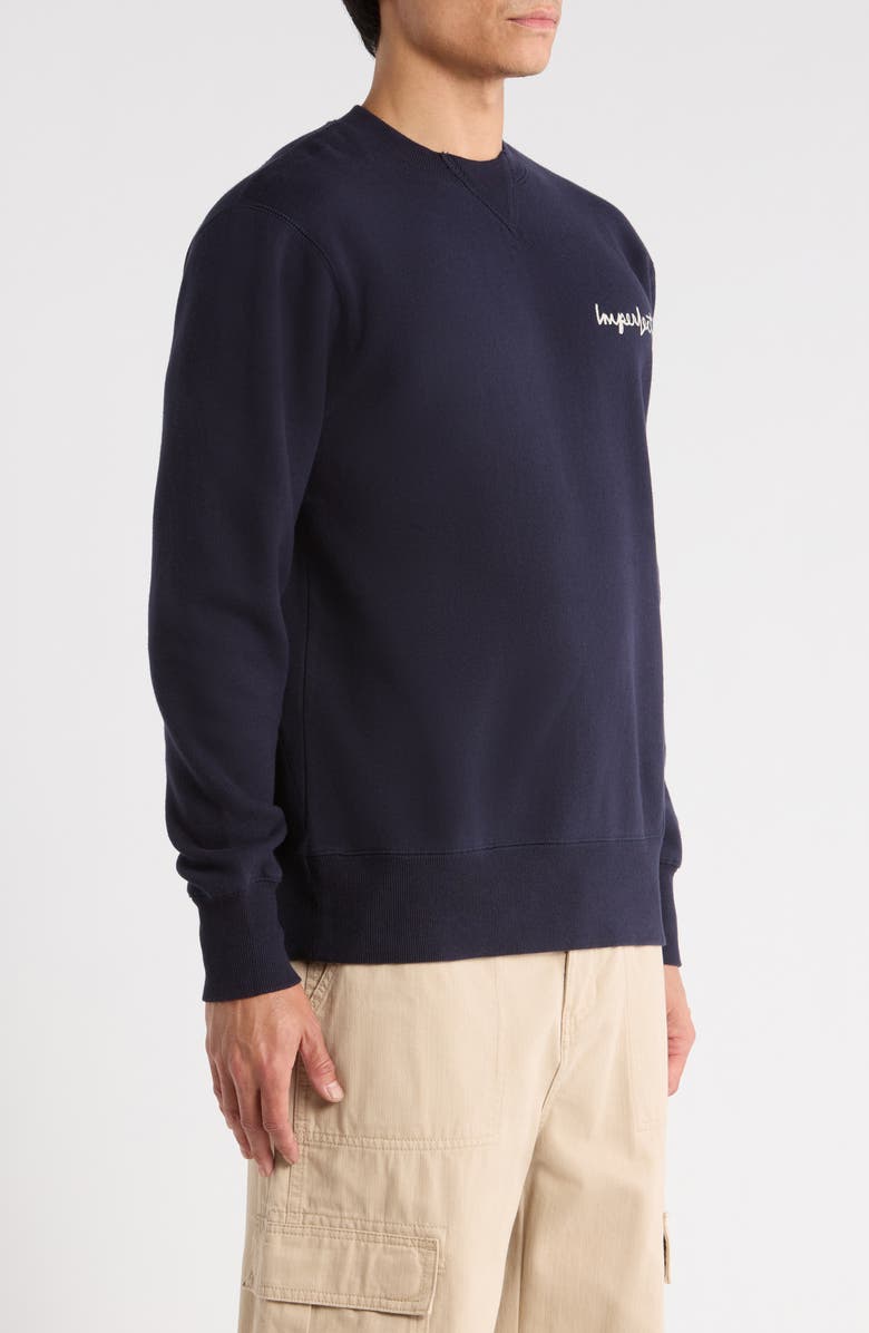 Imperfects Signature Crewneck Cotton Blend Fleece Sweatshirt, Alternate, color, Dark Navy