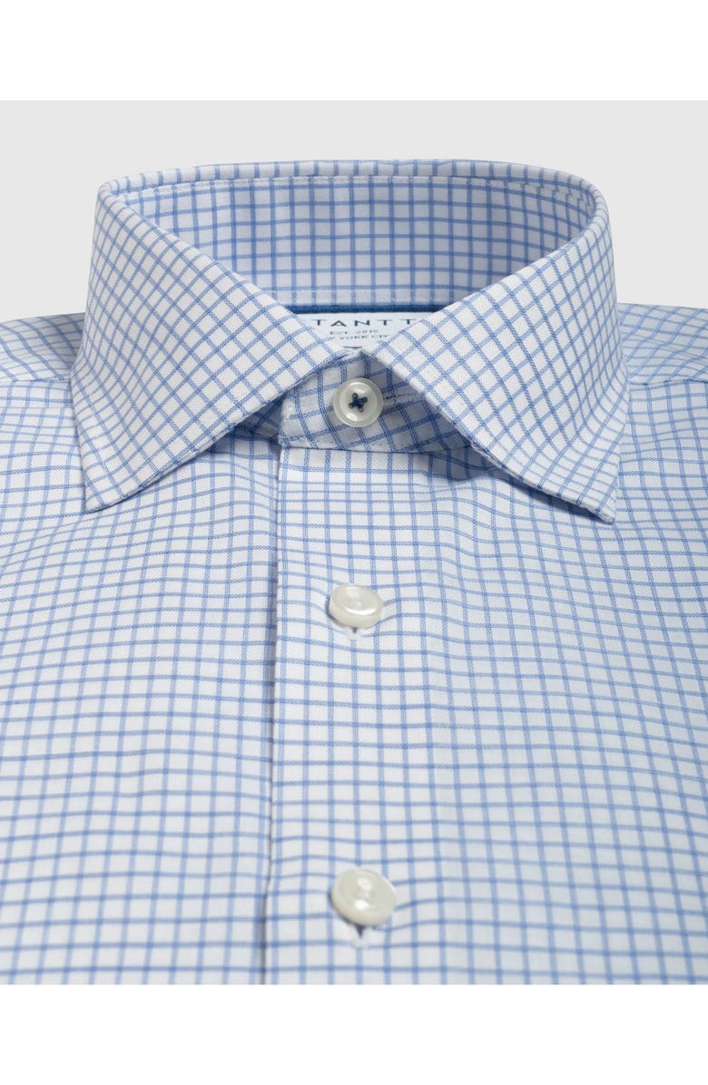 Stantt Contemporary Fit Check Wrinkle Resistant Cotton Dress Shirt, Alternate, color, Navy/ White