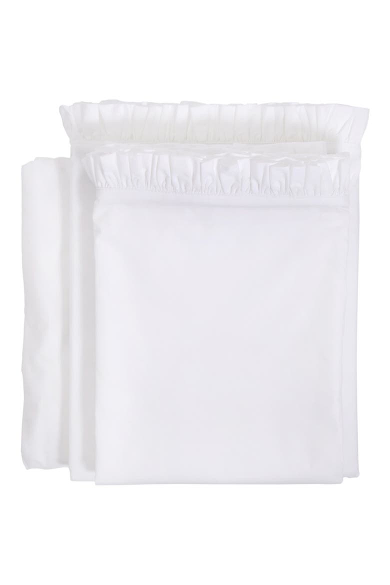 Audrey Ruffle Percale Sheet Set, Main, color, WHITE