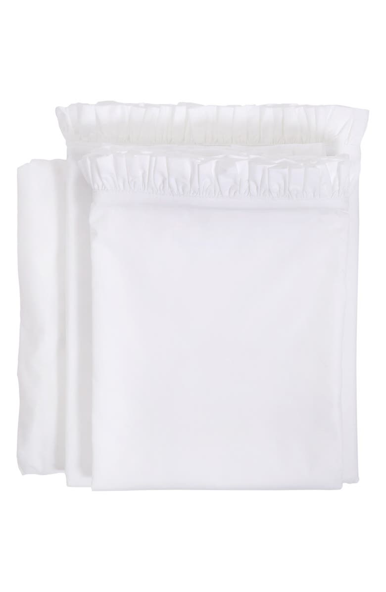 Pom Pom at Home Audrey Ruffle Percale Sheet Set, Main, color, White