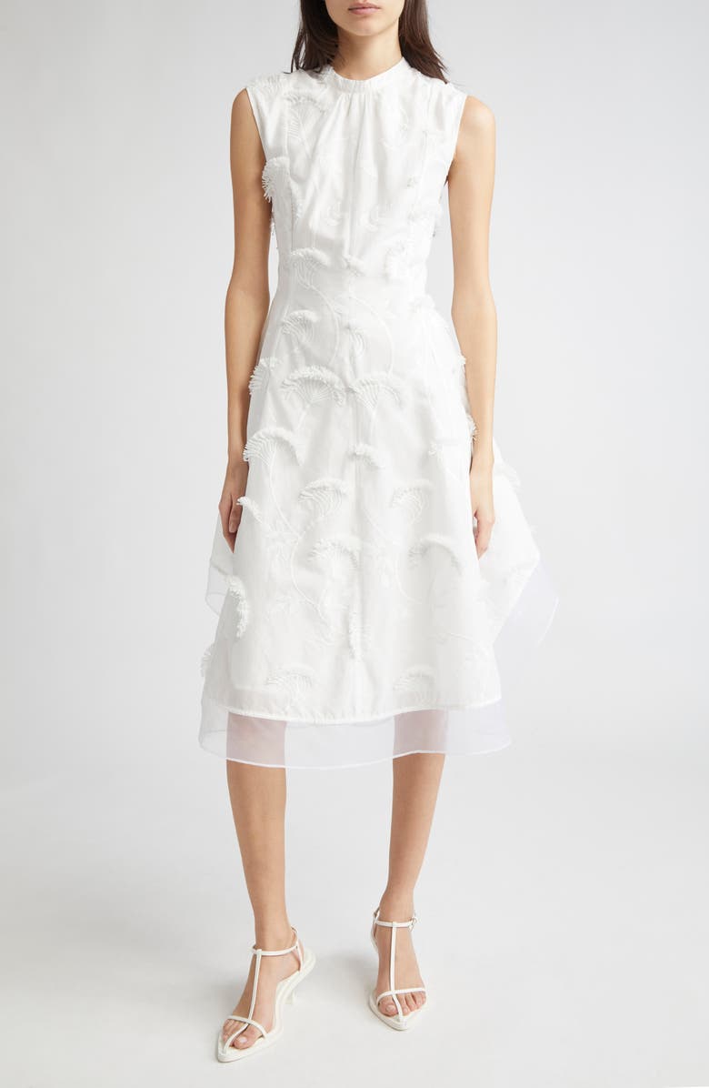 3.1 Phillip Lim Sleeveless Chiffon & Embroidery Dress, Main, color, White