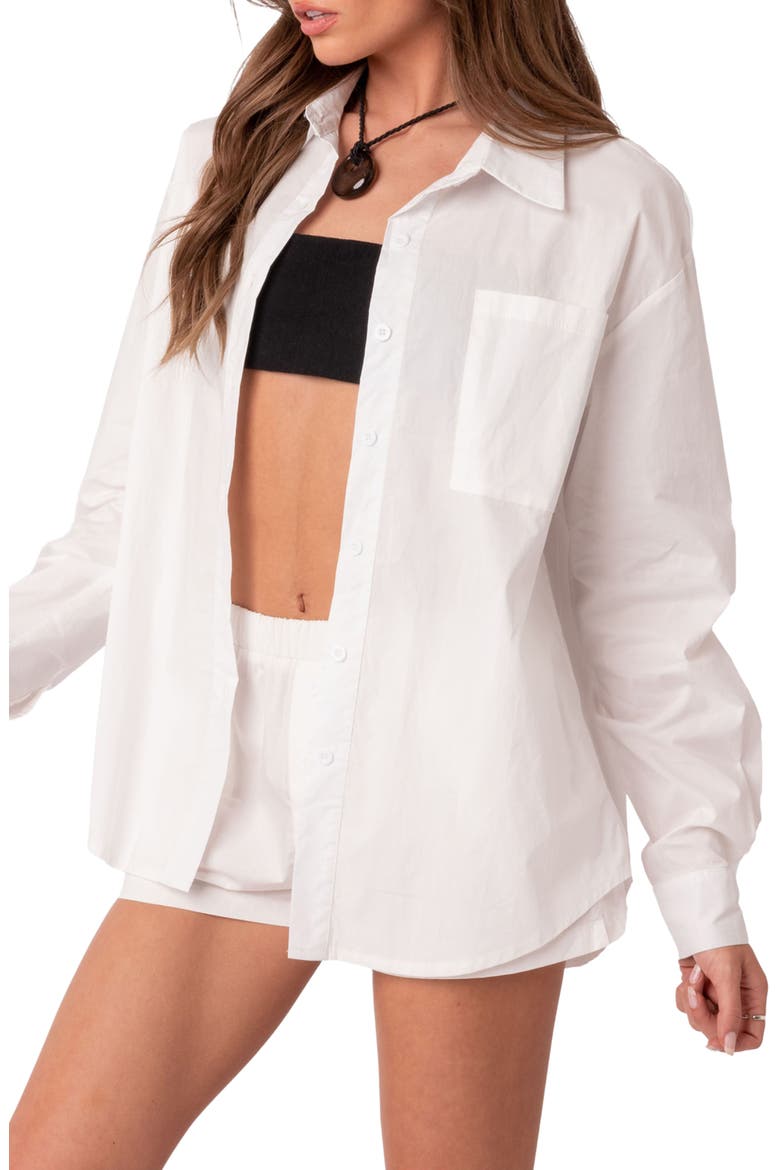 Long Sleeve Button-Up Shirt, Alternate, color, WHITE