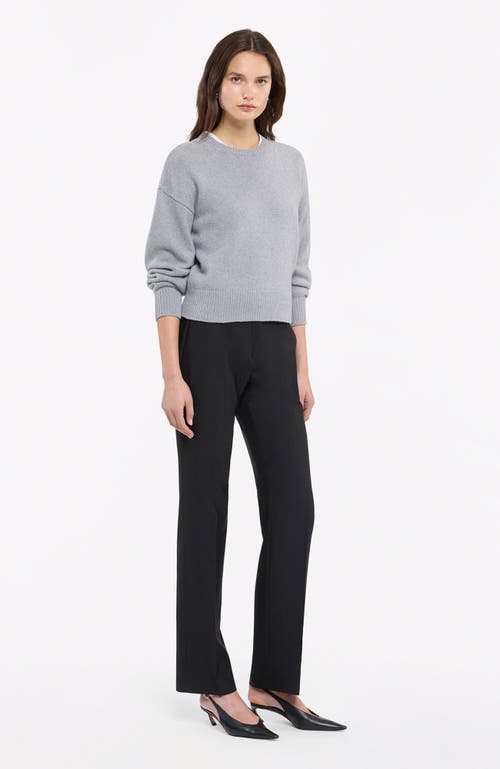 Another Tomorrow Cashmere Knit Sweatshirt In Heather Grey