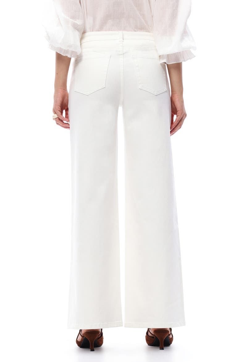 Floral Studded Mid Rise Wide Leg Jeans, Alternate, color, WHITE