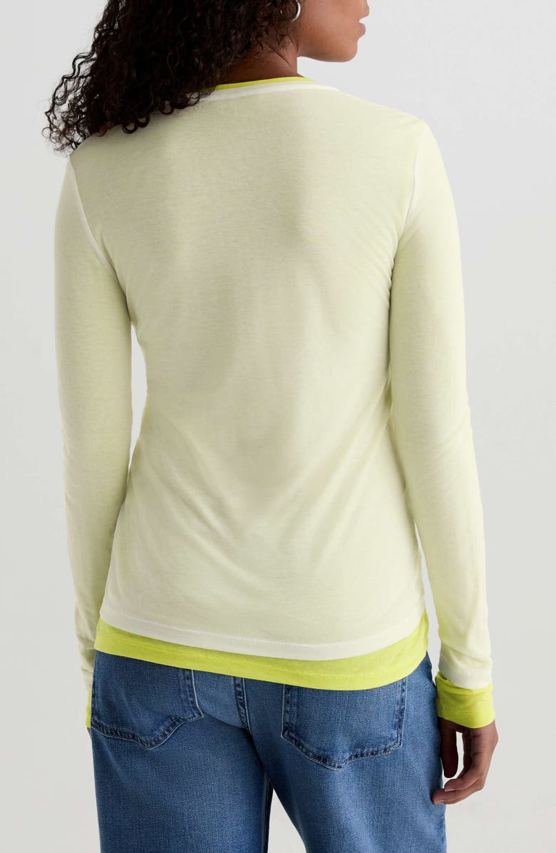 AG Eleni Crewneck Knit Top, Alternate, color, Powder/ Chartreuse