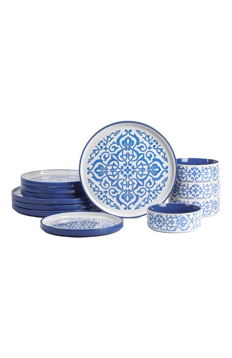 Tropea Stoneware 12-Piece Dinnerware Set