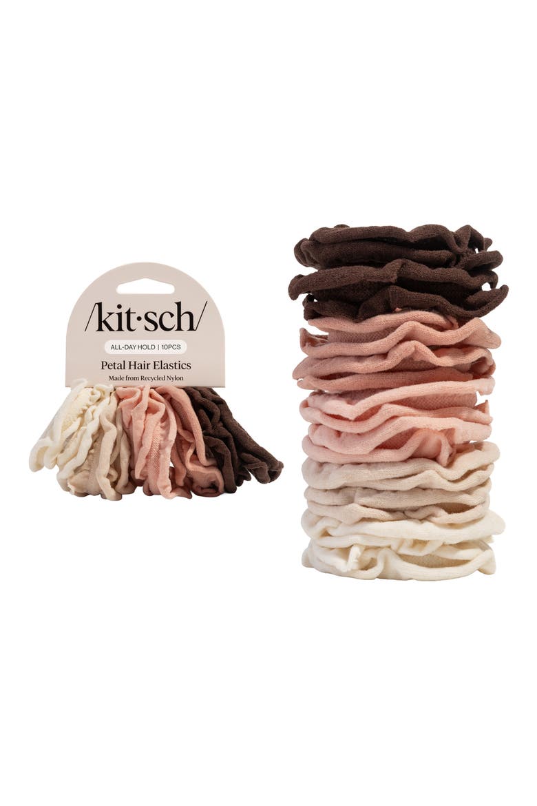 Petal 10-Pack Hair Elastics, Main, color, BLUSH