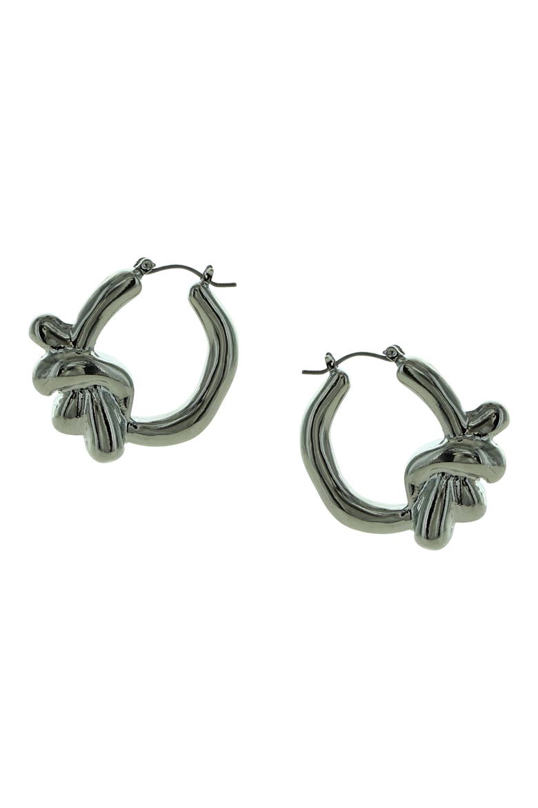 Knot Hoop Earrings, Main, color, SILVER