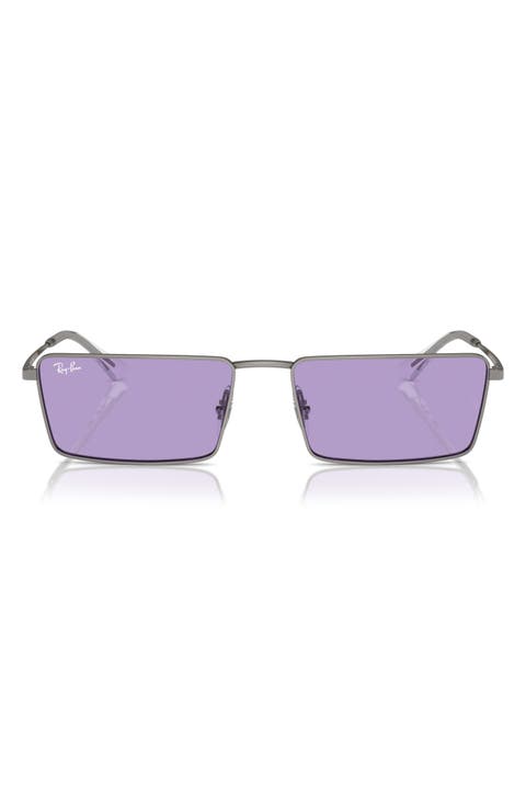 Emy 59mm Tinted Rectangular Sunglasses