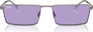 Ray-Ban Emy 59mm Tinted Rectangular Sunglasses