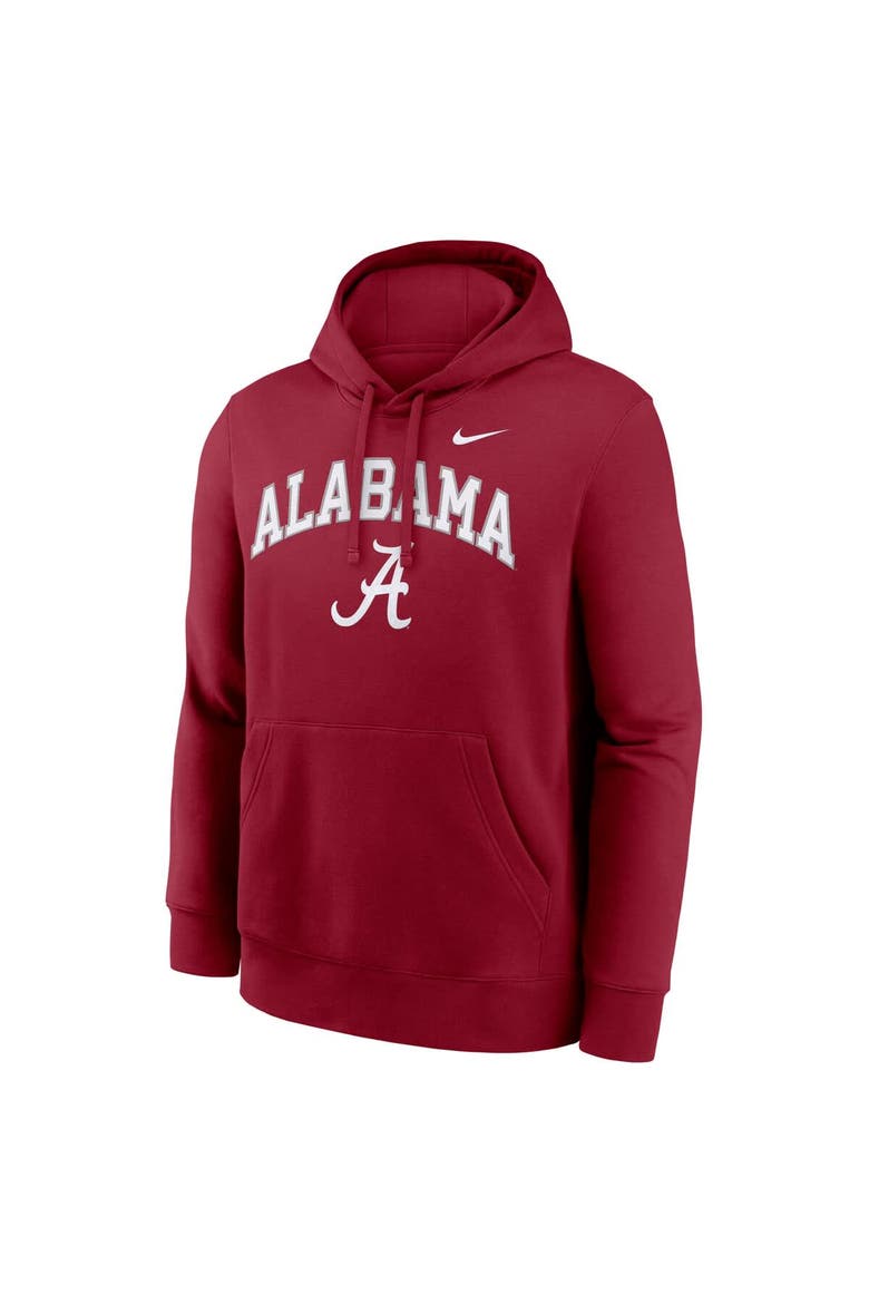 Men's Nike Crimson Alabama Crimson Tide Club Fleece Arch Pullover Hoodie, Alternate, color, Crimson