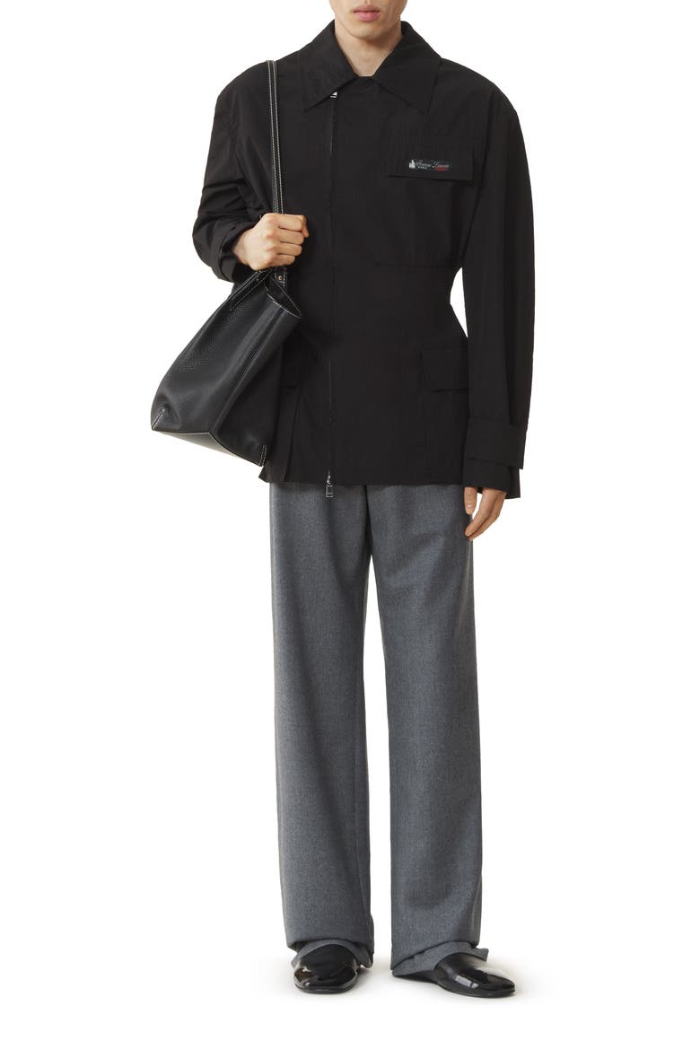 Short Parka In Technical Cotton, Main, color, Black