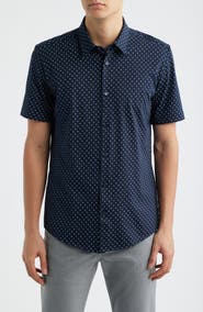 BOSS Roan Slim Fit Short Sleeve Button-Up Shirt