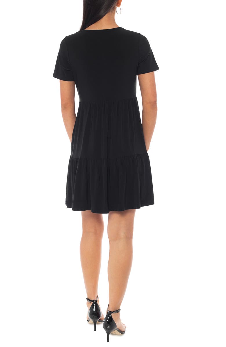 TASH AND SOPHIE Jersey Tiered Dress, Alternate, color, Black
