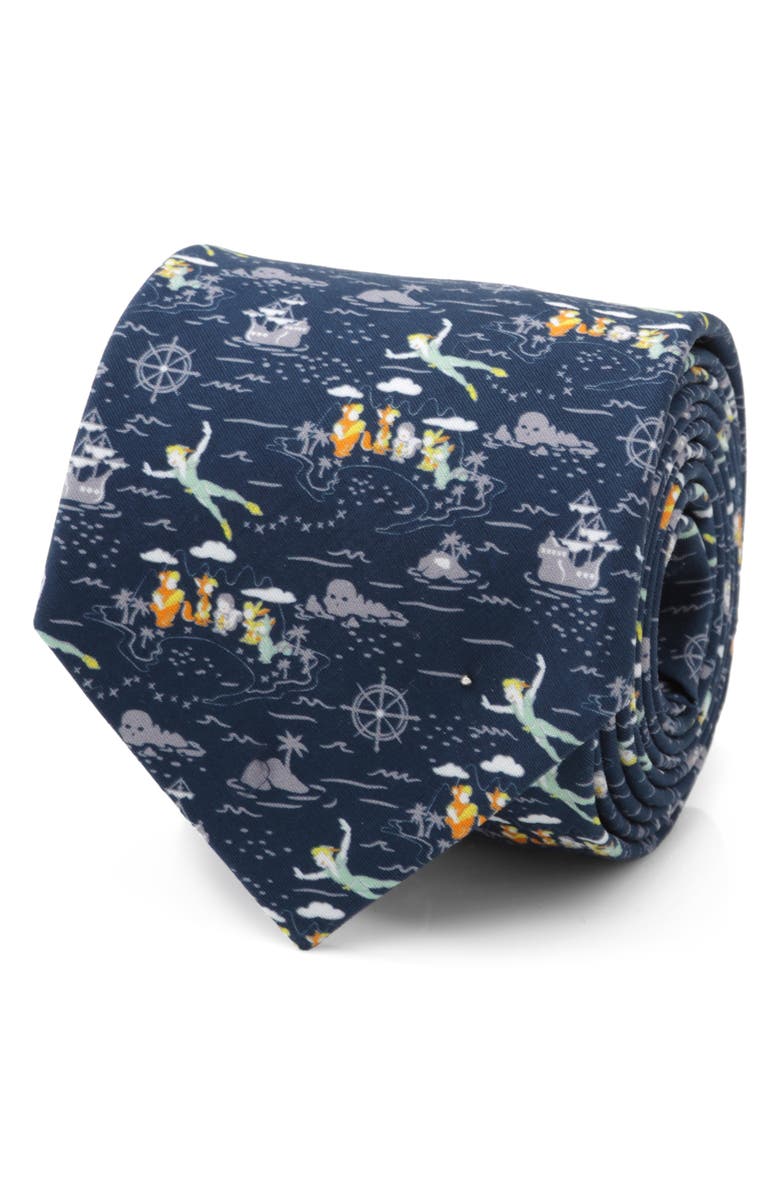 Cufflinks, Inc. Peter Pan Flying Blue Cotton Tie, Alternate, color, Multi