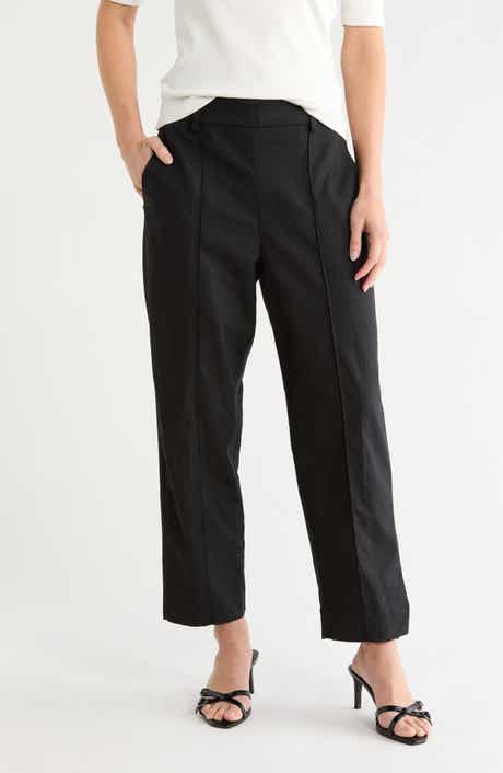 Mid Rise Linen Blend Pants