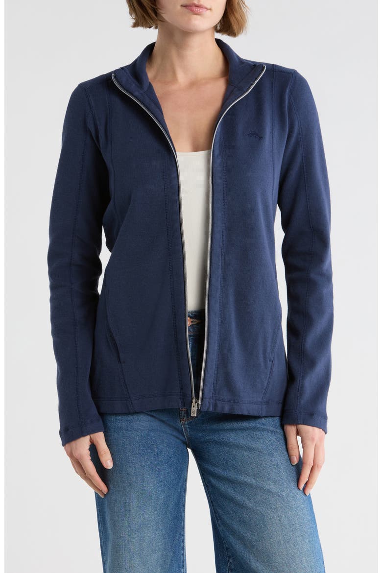 Brushed Rib Full Zip Sweatshirt, Main, color, OCEAN DEEP