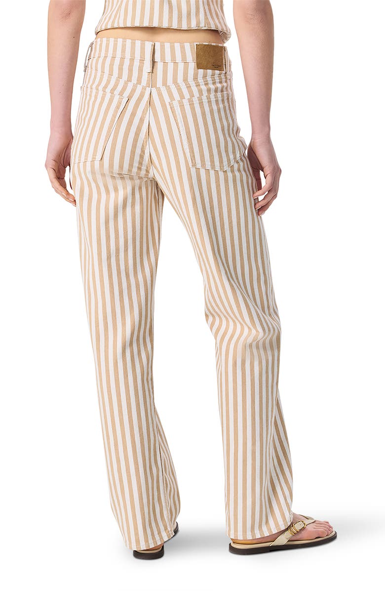 rag & bone Shea Stripe High Waist Relaxed Straight Leg Jeans, Alternate, color, Tan Stripe