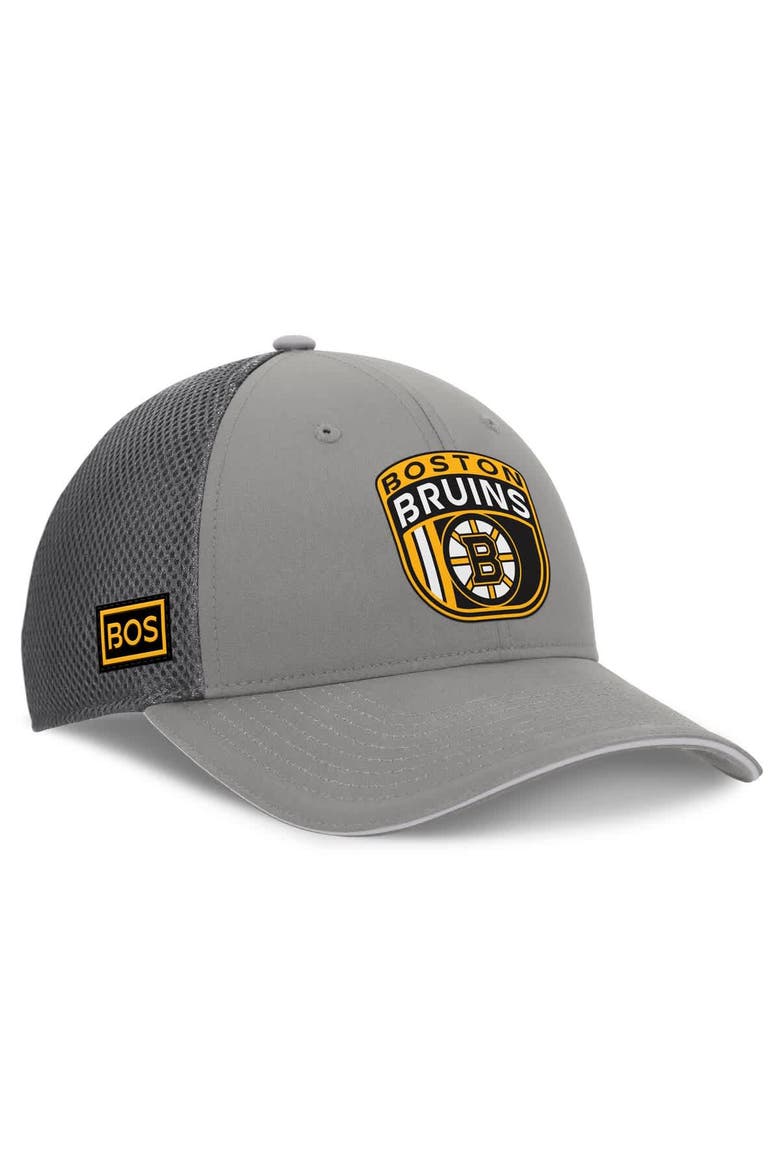 Men's Fanatics Gray Boston Bruins Authentic Pro Home Ice Trucker Adjustable Hat, Main, color, Gray