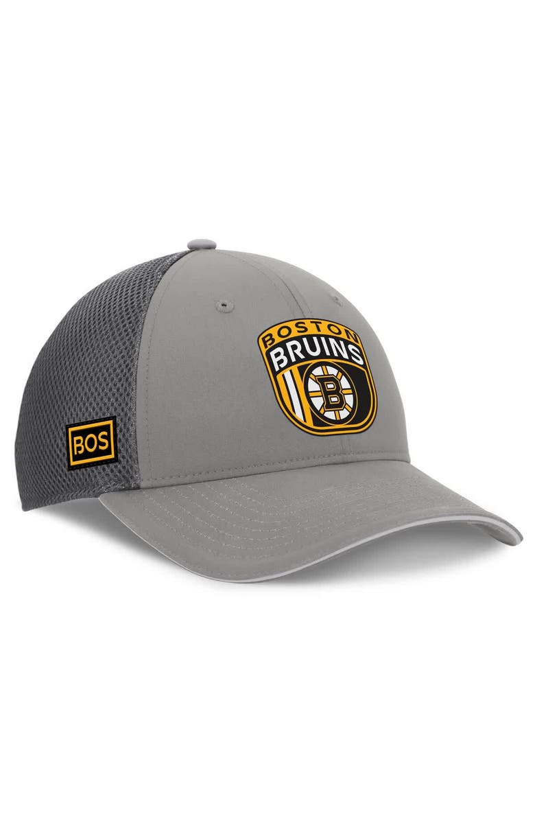 FANATICS Men's Fanatics Gray Boston Bruins Authentic Pro Home Ice Trucker Adjustable Hat, Main, color, Gray