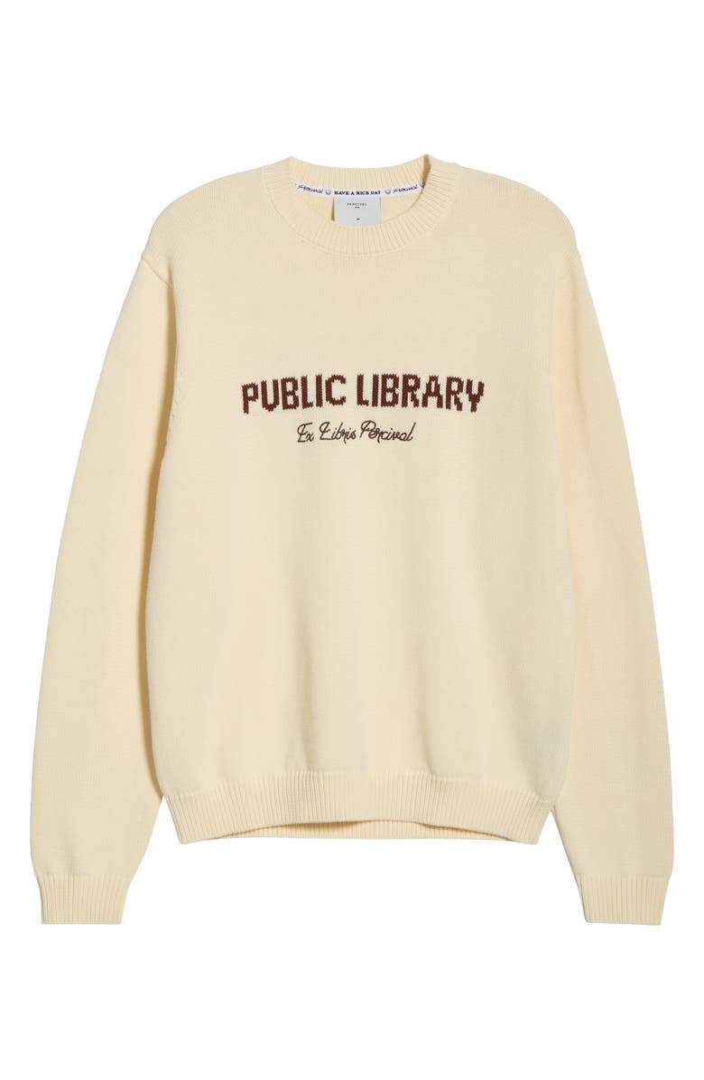 Percival Public Library Cotton Sweater, Alternate, color, Ecru