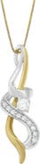 Haus of Brilliance Espira 10K Two-tone Gold 1/5 cttw Diamond Intertwined Swirl Pendant Necklace