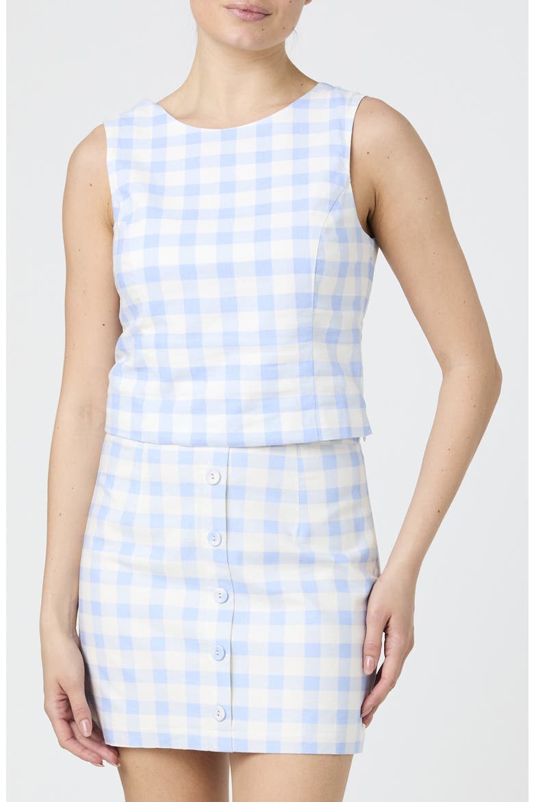 Gingham Check Sleeveless Top, Main, color, CASHMERE BLUE/ WHITE