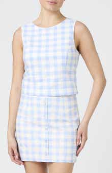 French Connection Gingham Check Sleeveless Top