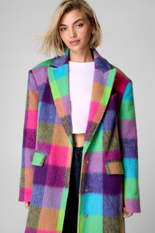 Nasty Gal Multi Check Tailored Coat In Multi