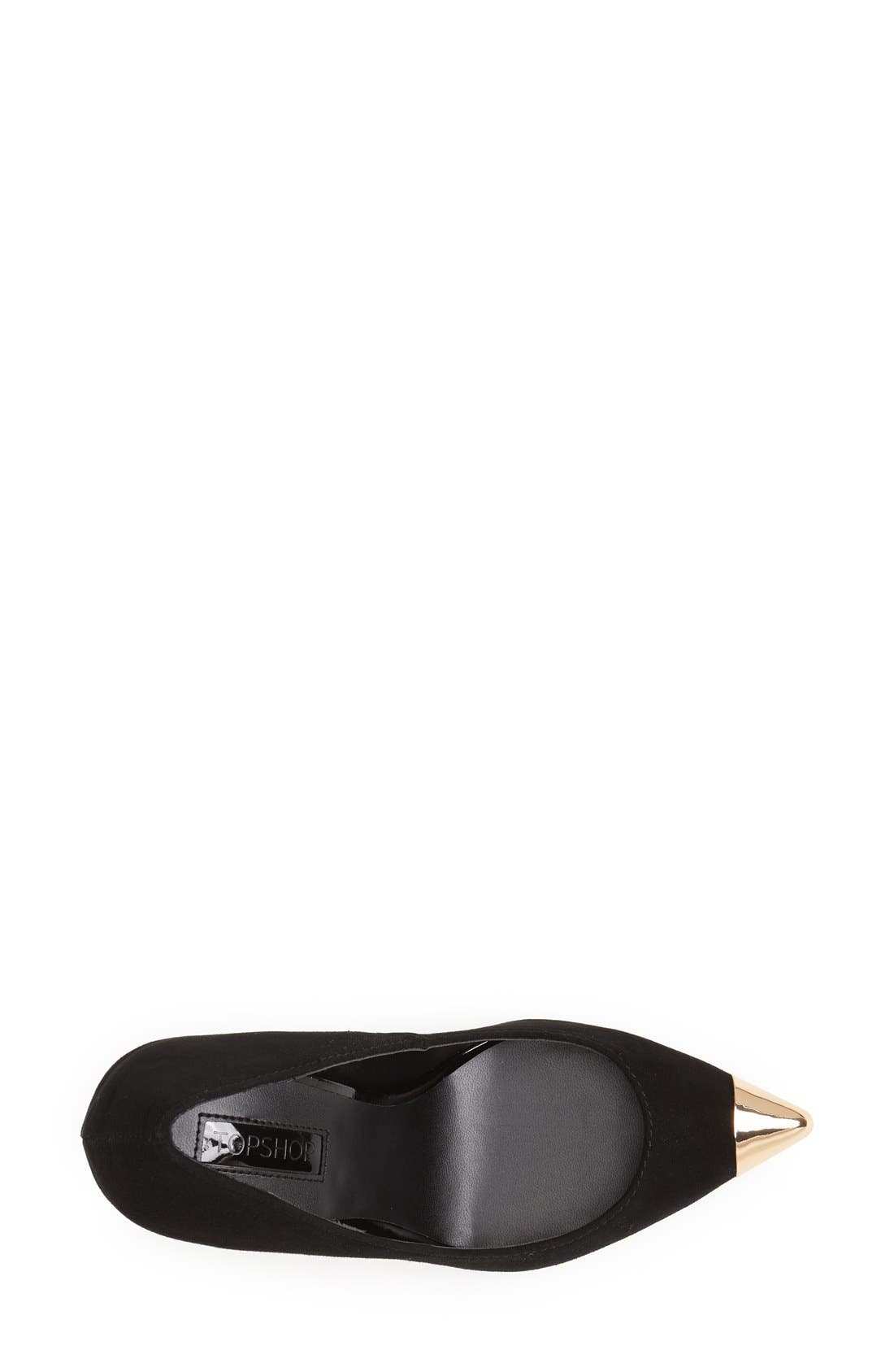 'Golly' Suede Pointy Toe Court Pump, Alternate, color, BLACK