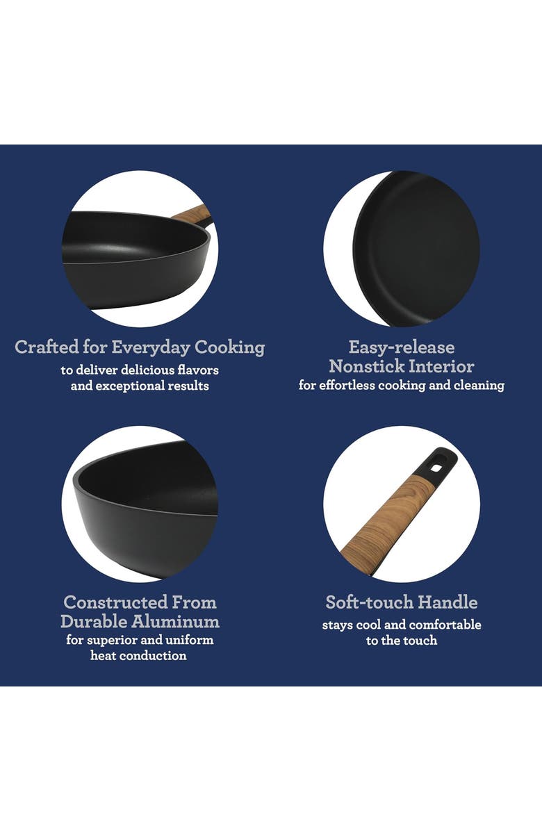 OSTER Oxburg 10 Inch Nonstick Aluminum Frying Pan, Alternate, color, Black