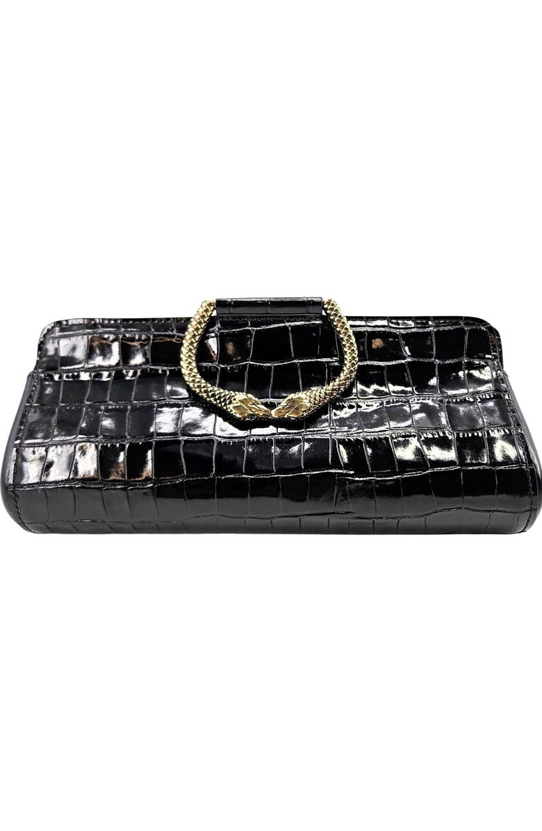 Madison Maison Moc Croc Clutch, Main, color, Black