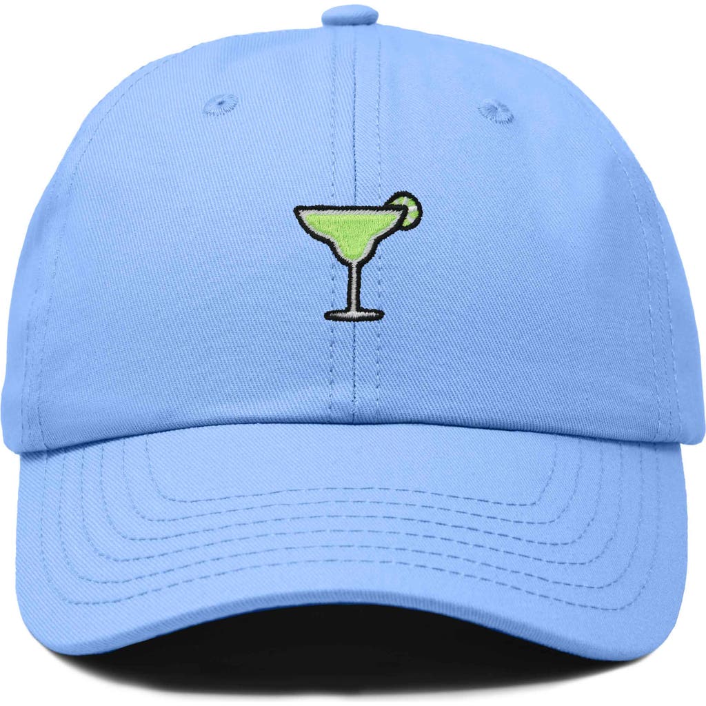 Dalix Margarita Embroidered Dad Hat In Light Blue