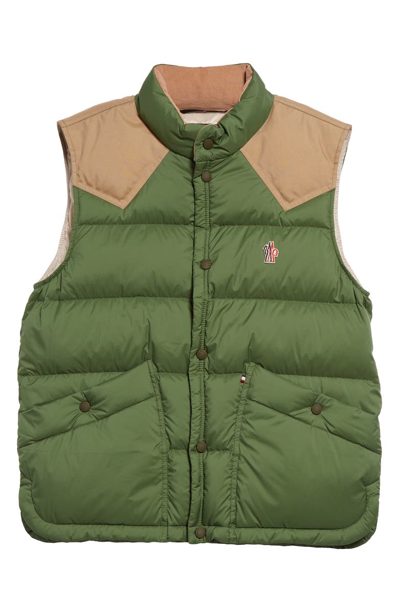 Moncler Grenoble Veny Canvas Yoke Down Puffer Vest, Alternate, color, 