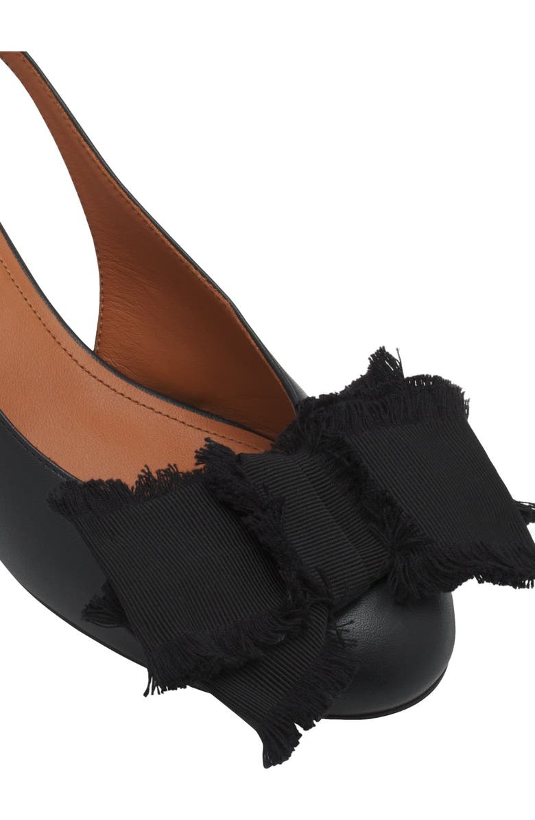 Lanvin Leather Heeled Slingback Ballerina, Alternate, color, Black