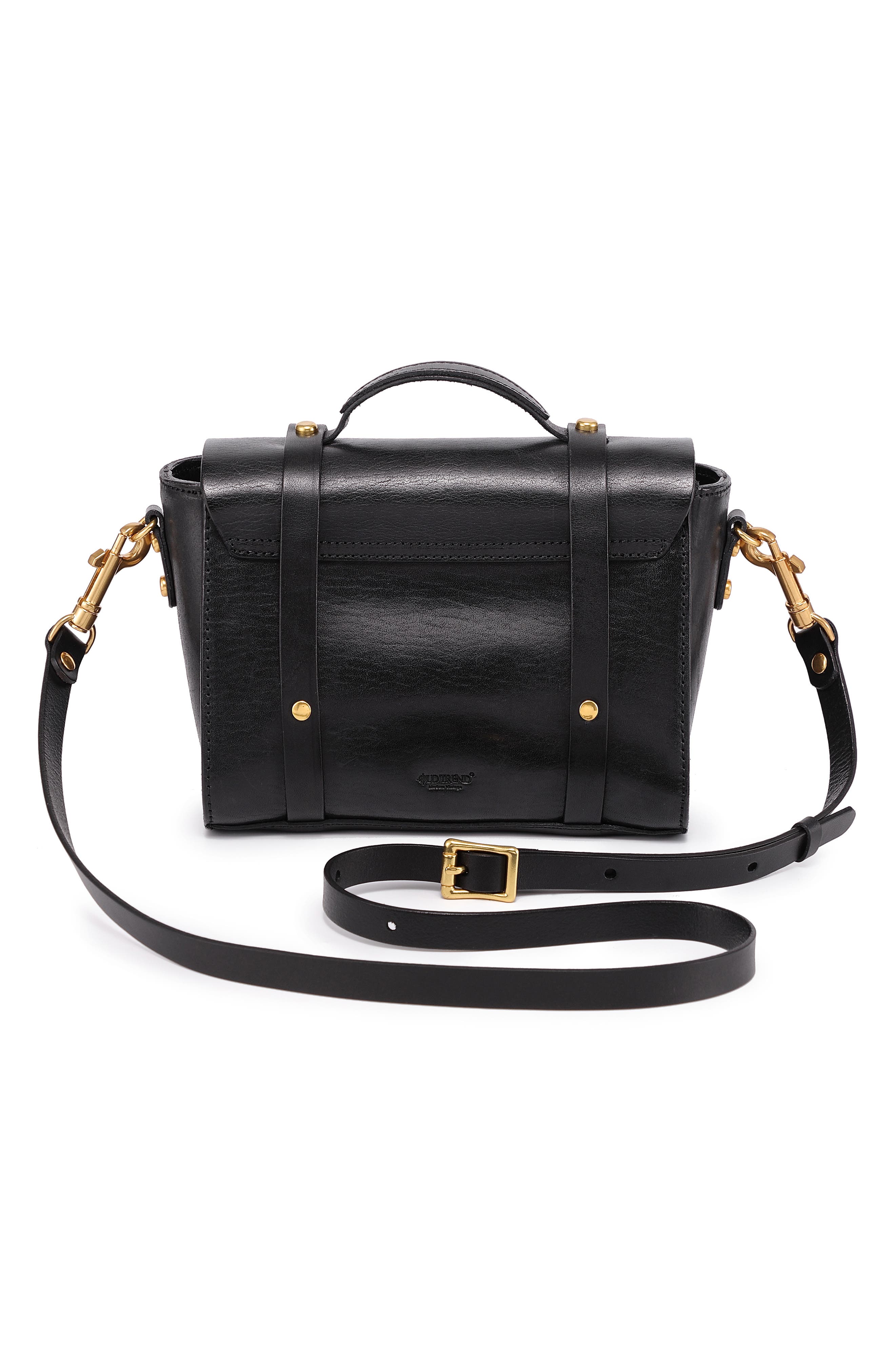 OLD TREND Ficus Leather Mini Satchel, Alternate, color, Black