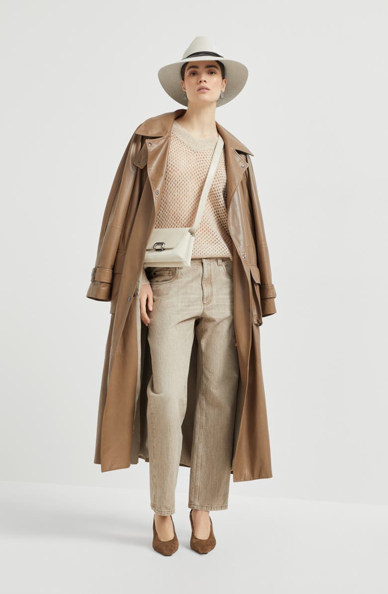 Brunello Cucinelli Dazzling Mesh sweater, Alternate, color, Warm Beige