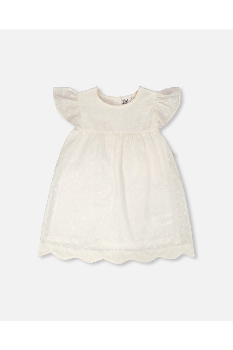 Short Sleeve Printed Poplin Dress, Main, color, Off-White