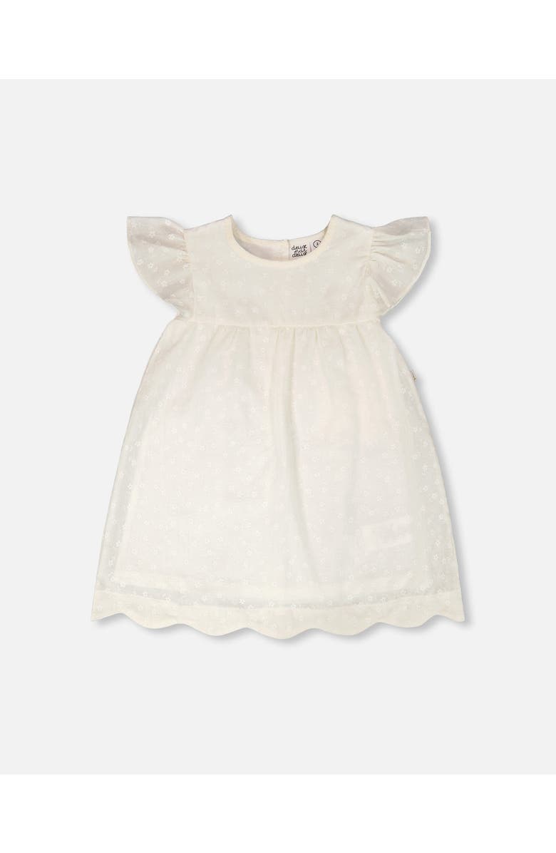 Deux par Deux Short Sleeve Poplin Dress, Main, color, Off-White