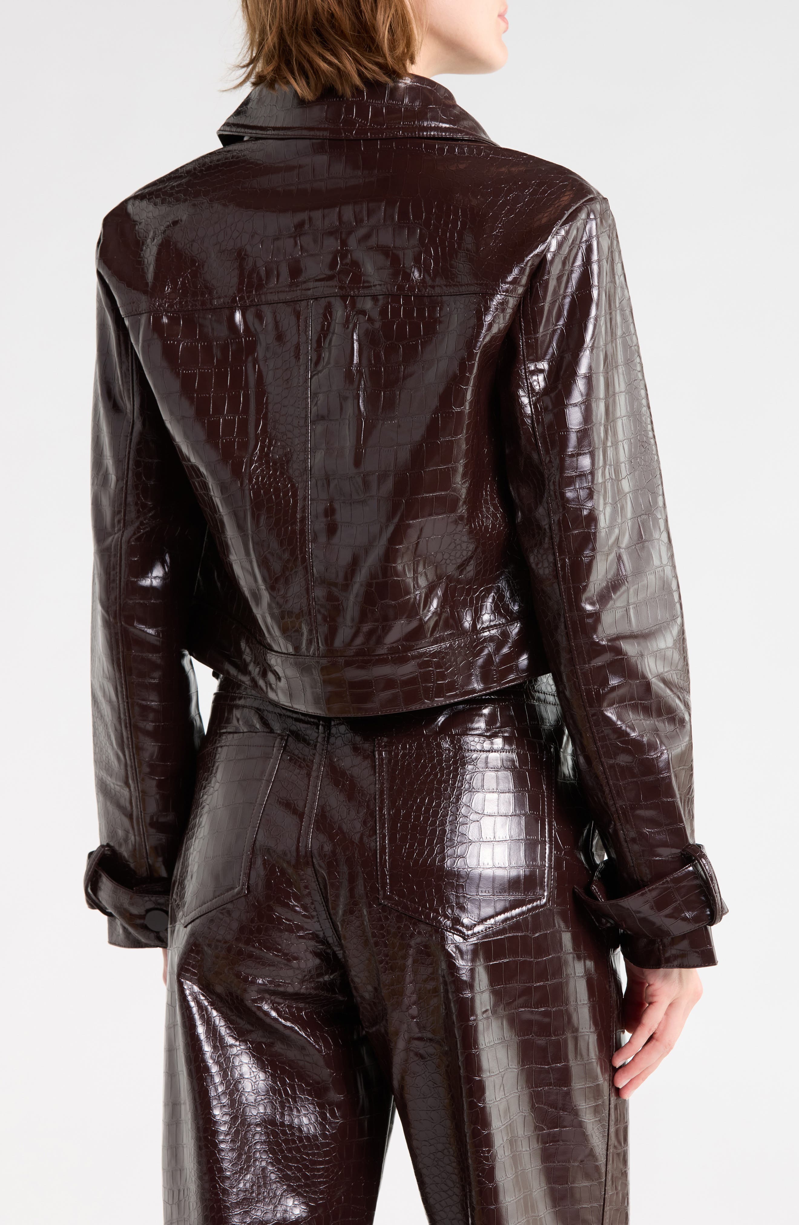 Current/Elliott Croc Embossed Faux Leather Jacket (Women) | Nordstromrack