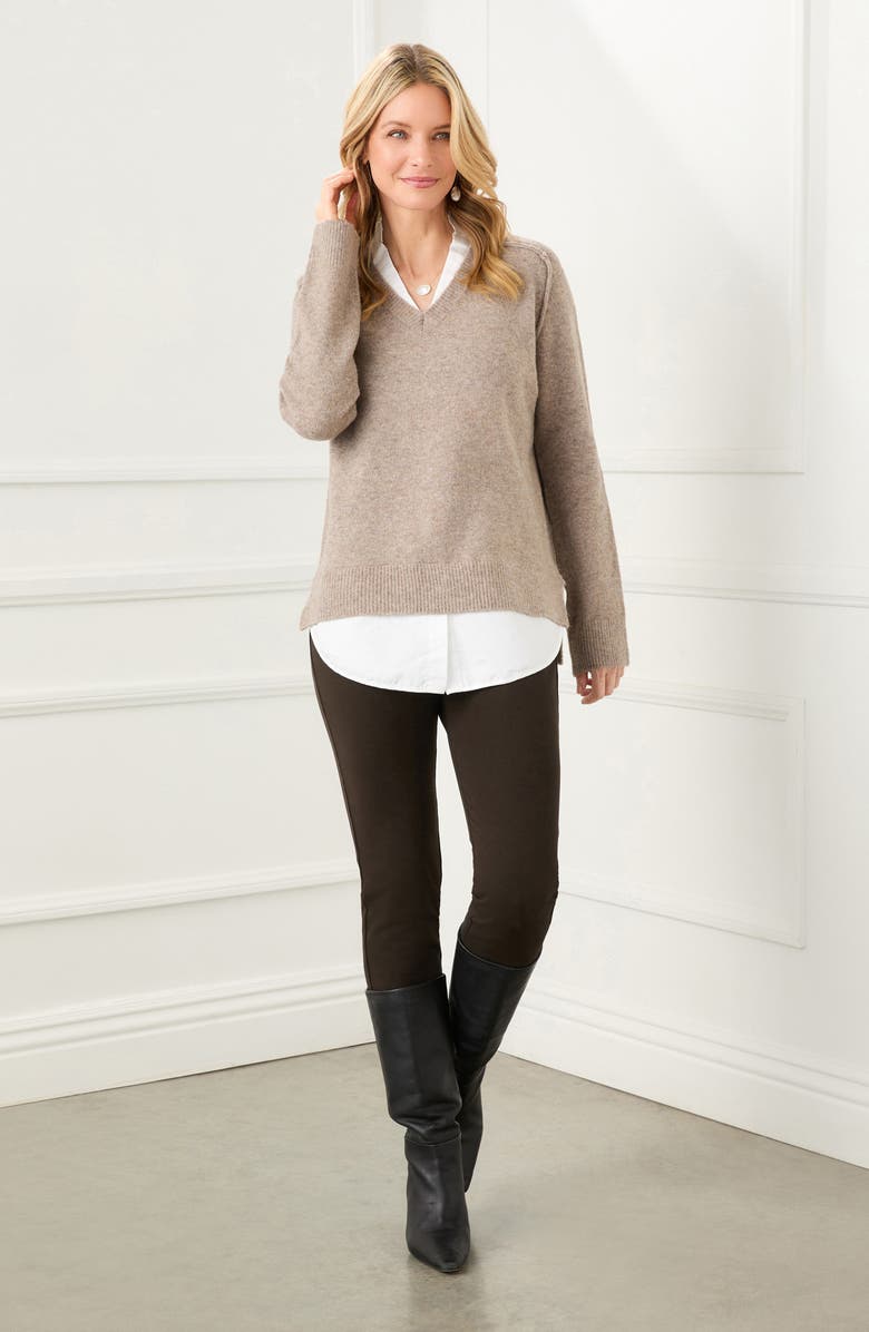 Karen Kane Mixed Media Layered Sweater, Alternate, color,