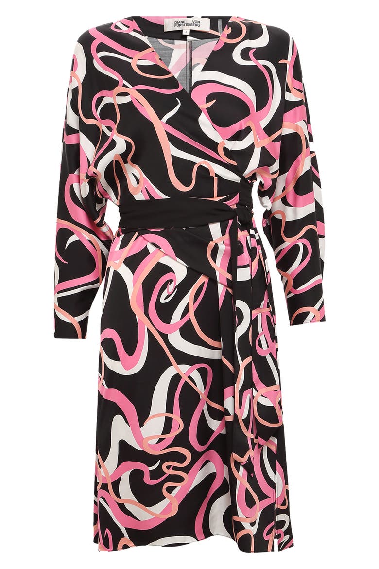 Mikah Long Sleeve Wrap Dress, Alternate, color, CELEBRATION