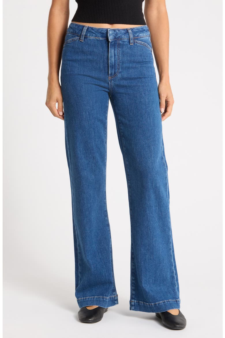 Leenah Curved Pocket High Waist Wide Leg Jeans, Main, color, GLENDORA